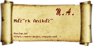 Márk Anikó névjegykártya
