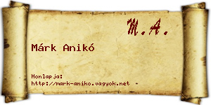 Márk Anikó névjegykártya